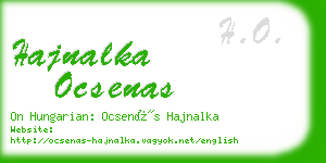 hajnalka ocsenas business card